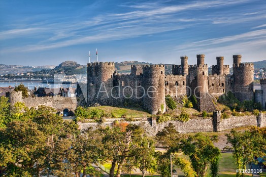 Picture of Conwy Castle in Wales United Kingdom series of Walesh castles